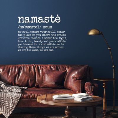 Namaste Wall Decor Stickers Namaste Quotes Vinyl Wall Decals for Living Room Kids Rooms Girls Boys Wall Art Home Decor Housewarming Gift 12x12in