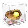 Better Display Cases Acrylic Versatile Display Case - Medium Square Box with Clear Case, Pink Risers and Mirror Base 11" x 11" x 11" (A001/V01) view 2
