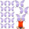 Geyee 12 Pcs 3D Large Butterfly Party Decoration 12 Inch 10 Inch Big Butterfly Centerpieces for Tables Baby Shower Birthday Wedding Hanging Decoration(Silver and Purple) view 1