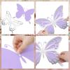 Geyee 12 Pcs 3D Large Butterfly Party Decoration 12 Inch 10 Inch Big Butterfly Centerpieces for Tables Baby Shower Birthday Wedding Hanging Decoration(Silver and Purple) view 3