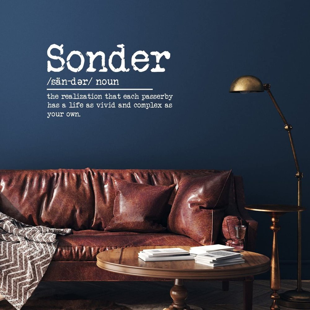 Sonder Wall Stickers Decor Quotes Removable Vinyl Sonder Wall Decals Boho for Kids Rooms Girls Boys Living Room Bedroom Kitchen Wall Art Decor 20x20in