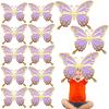 Geyee 12 Pcs 3D Large Butterfly Party Decoration 12 Inch 10 Inch Big Butterfly Centerpieces for Tables Baby Shower Birthday Wedding Hanging Decoration(Gold and Purple) view 1