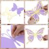 Geyee 12 Pcs 3D Large Butterfly Party Decoration 12 Inch 10 Inch Big Butterfly Centerpieces for Tables Baby Shower Birthday Wedding Hanging Decoration(Gold and Purple) view 3