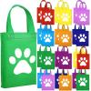 Sumind 24 Pcs Paw Print Bags Print Treat with Handle Non Woven Cat Gift Goodie Cat Gift Wrap Reusable Paw Candy Bag for Pet Dog Birthday Party Favors Baby Shower view 1