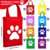 Sumind 24 Pcs Paw Print Bags Print Treat with Handle Non Woven Cat Gift Goodie Cat Gift Wrap Reusable Paw Candy Bag for Pet Dog Birthday Party Favors Baby Shower view 3