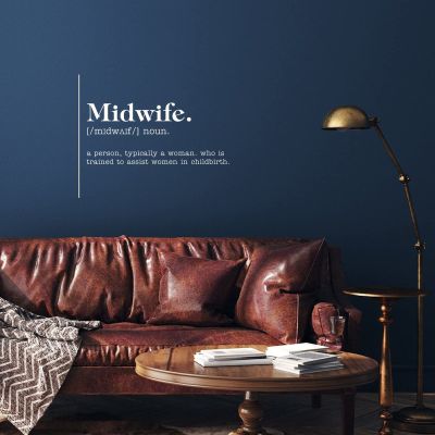 Midwife Word Definition Meaning Wall Stickers Decor Quotes Removable Vinyl Typographic Wall Decals Boho for Kids Rooms Girls Boys Living Room Bedroom Kitchen Wall Art Decor 36x36in