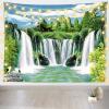 BELECO Mountain Waterfall Tapestry Wall Hanging 92x70 Inch Green Mountain Trees Lake Nature Art Tapestry Asian Landscape Tapestry for Bedroom Living Room Dorm Decor Home Decorations view 2