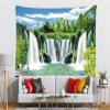 BELECO Mountain Waterfall Tapestry Wall Hanging 92x70 Inch Green Mountain Trees Lake Nature Art Tapestry Asian Landscape Tapestry for Bedroom Living Room Dorm Decor Home Decorations view 3