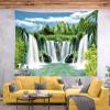 BELECO Mountain Waterfall Tapestry Wall Hanging 92x70 Inch Green Mountain Trees Lake Nature Art Tapestry Asian Landscape Tapestry for Bedroom Living Room Dorm Decor Home Decorations view 4