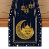 Artoid Mode Black Moon Star Gloden Ramadan Table Runner, Seasonal Summer Holiday Kitchen Dining Table Decoration for Home Party Decor 13 x 72 Inch view 1