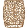 MAKLAINE Scrollwork Contemporary Solid Aluminum End Table in Rich Gold view 1