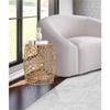 MAKLAINE Scrollwork Contemporary Solid Aluminum End Table in Rich Gold view 2