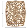MAKLAINE Scrollwork Contemporary Solid Aluminum End Table in Rich Gold view 3