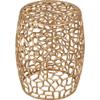 MAKLAINE Scrollwork Contemporary Solid Aluminum End Table in Rich Gold view 4