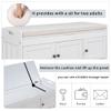 Wealthman Storage Bench with 3 Shutter-Shaped Doors, Shoe Bench with Removable Cushion and Hidden Storage Space for Hallway Entryway Living Room Bedroom (White) view 4