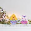 4Pcs Easter Tiered Tray Decor, Easter Decor Farmhouse Mini Wood Decor, Bunny Wood Sign Spring Decorative Trays Signs Rustic for Holiday Kitchen Home Table Window Decor view 4