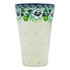 Polmedia Polish Pottery Tumbler - Green Flora Pattern Handmade in Boleslawiec Poland by Ceramika Artystyczna + Certificate of Authenticity view 3