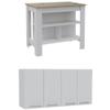 Home Square 2-Piece Set with Kitchen Island and Four-Door Wall Cabinet view 1