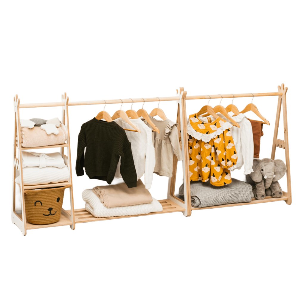 Enjoy The Wood Montessori Teepee Style Clothing Rack (Small, Grey)