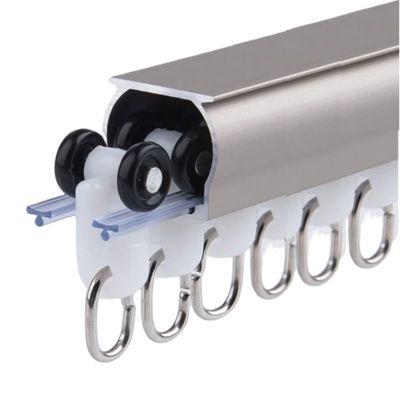 Ceiling Track For Curtains, Room Divider Track System With Rollers And Accessories, Window Curtain Rod Wall Mount, For Blackout Curtains, Bedroom, Closet, Garage(Color:Grey-ceiling,Size:120cm/3.9ft)