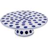 Polmedia Polish Pottery Cake Stand - Bold Polka Dots Pattern Handmade in Boleslawiec Poland by Ceramika Artystyczna + Certificate of Authenticity view 1