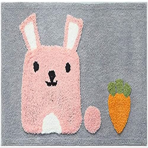Water Absorption Rug Fleece Bathroom Kit Toilet Cartoon Pattern Bath Mats Floor Carpet Set Mattress For Bathroom Mat Bathroom absorbent and dirt-resistant anti-slip mat ( Color : Pink , Size : 500MMx8