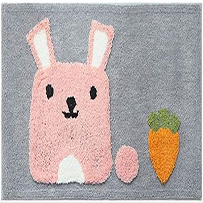 Water Absorption Rug Fleece Bathroom Kit Toilet Cartoon Pattern Bath Mats Floor Carpet Set Mattress For Bathroom Mat Bathroom absorbent and dirt-resistant anti-slip mat ( Color : Pink , Size : 400MMx6