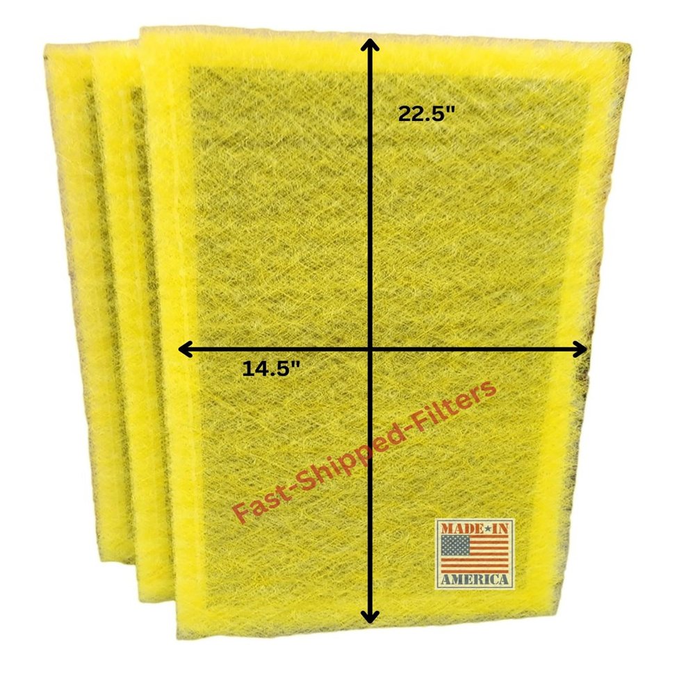 3 Pack Replacement Filter Pads Compatible with MicroPower Gaurd Air Cleaner Frame Size 16x25x1 Yellow