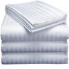 Online Bedding Linen Split California King Sheets Sets For Adjustable Bed, 800 Thread Count Fabric 100% Cotton Sheets, 5 Piece Split Cal-King Sheet Set, Sateen Sheets, 18" Deep Pocket - White Stripe view 1