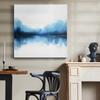Renditions Gallery Modern Canvas Artwork Prints for Home Decor Misty Blue & White Forest Lake Reflection Wall Hanging Abstract Paintings for Living Room Office Decorations - 10"X10" LT506 view 3