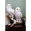 1 Pcs Of Mystical Two White Snowy Owl Couple Perching On Tree Branch Statue 12.25" Tall view 1