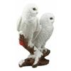 1 Pcs Of Mystical Two White Snowy Owl Couple Perching On Tree Branch Statue 12.25" Tall view 3