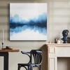 Renditions Gallery Modern Canvas Artwork Prints for Home Decor Misty Blue & White Forest Lake Reflection Wall Hanging Abstract Paintings for Living Room Kitchen Walls - 10"X10" LT506 view 3