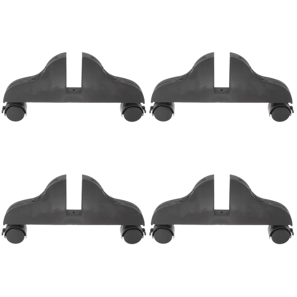 4Pcs Room Divider Base with Wheels, Movable Screen Feet, Locking Mechanism, Versatile for Office Partitions, Home Privacy Panels, Black PVC, 11.81X6.29X3.93In