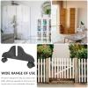 4Pcs Room Divider Base with Wheels, Movable Screen Feet, Locking Mechanism, Versatile for Office Partitions, Home Privacy Panels, Black PVC, 11.81X6.29X3.93In view 4