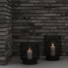 blomus Olea Outdoor Hurricane Lantern - Medium - 15" / 37.5cm - Silver Metallic view 3