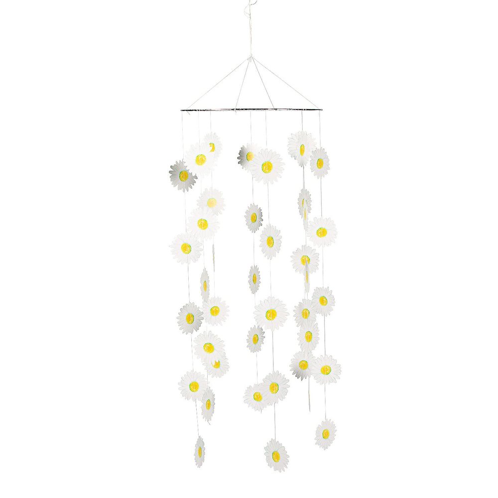 Fun Express Daisy Chandelier - Stunning Floral Light Fixture for Home Dcor Weddings Parties Special Occasions - Elegant Hanging Decoration to Add Brightness and Charm to Any Space - 1 Piece