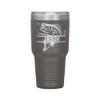 Personalized Bass Fishing Tumbler - Bass Fishing Gift - 30oz Insulated Engraved Stainless Steel Fishing Travel Mug Pewter view 1