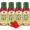 Cornhusker Kitchen Gourmet Duck Fat Spray Cooking Oil 4 Pack Bundle with Deco Chef Pair of Red Heat Resistant Oven Mitt view 1