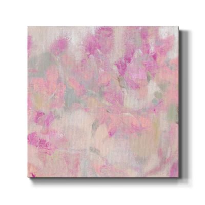 Renditions Gallery Abstract Charming Paintings for Farmhouse Wall Decor Rustic Pink Blooming Shrub Wall Hanging Canvas Pictures Perfect for Bedroom Office Hotel Decorations - 10"X10" LT505