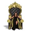 Beistle 3-D Prom Throne Prop  Black and Gold Cardboard Chair Backdrop, Elegant Photo Booth Party Decoration for Proms, Galas, Birthdays Parties, Ceremonies and Special Events, 7' 1" x 3' 9" view 2