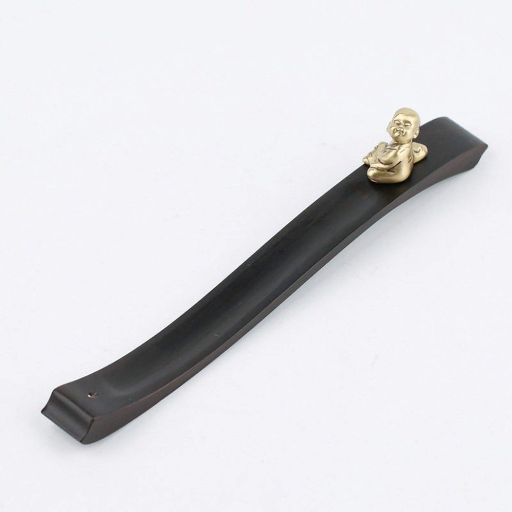 Incense Burner Incense Stick Holder 9.3 inches, Handmade Small Monk Decorated Incense Burner Tray, Used for Meditation Home Decoration Incense Holders