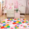 BATATADOCE Flower Area Rug, Pink, 4'5', Polyester, Low Pile, Handmade, Machine Washable, Modern, Indoor Home Use, for Girls Bedroom view 2
