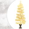 CHARMMA Swirl Christmas Tree with Pot and LEDs White 4 ft PVC-867 view 1