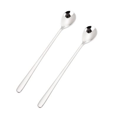 China Soup Spoons 2-piece Long Handle Stirring Spoon Coffee Spoon Tea Spoon 304 Stainless Steel Spoon Small Round Spoon Versatile spoon