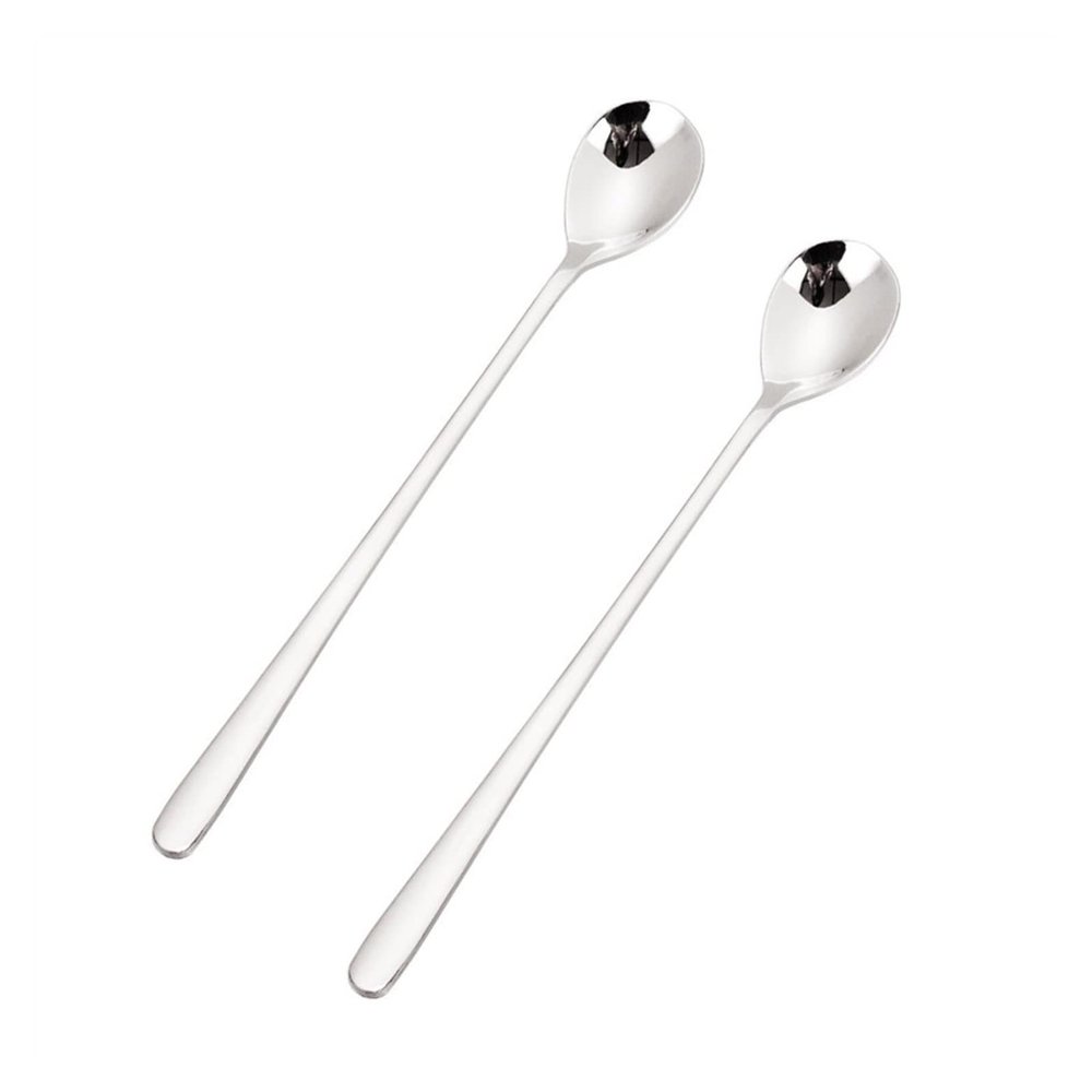 China Soup Spoons 2-piece Long Handle Stirring Spoon Coffee Spoon Tea Spoon 304 Stainless Steel Spoon Small Round Spoon Versatile spoon