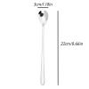 China Soup Spoons 2-piece Long Handle Stirring Spoon Coffee Spoon Tea Spoon 304 Stainless Steel Spoon Small Round Spoon Versatile spoon view 2