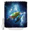Anzona Sea Turtle Waterproof Shower Curtains Set - Stall 48 x 72 Inch, Universe Galaxy Starry Sky Navy Blue Polyester Fabric Bathroom Curtain with 12 Hooks, Bathroom Accessories, 1 Panel view 2