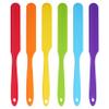 6pcs Silicone Spatulas Heat Resistant Jar Spatulas Cake Cream Butter Spatulas with Long Handle Non-Stick Kitchen Baking Cooking Resin Craft Stirring Mixing Scraper Tool (6 Colors) view 1