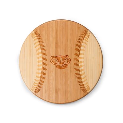PICNIC TIME NCAA Wisconsin Badgers Home Run! Baseball Cheese Board, Novelty Charcuterie Board, Serving Platter, Cheese Boards Charcuterie Boards, Wood Cutting Board, (Bamboo)